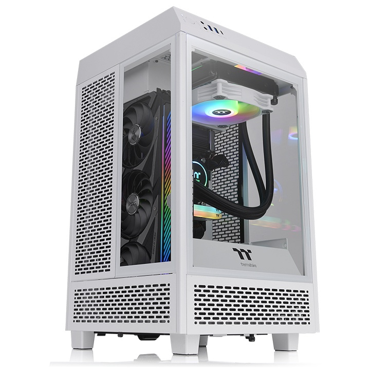 Gabinete  THERMALTAKE The Tower 100 Snow Mini Chassis - Mini-Tower, Gabinete, Mini-ITX, Color blanco