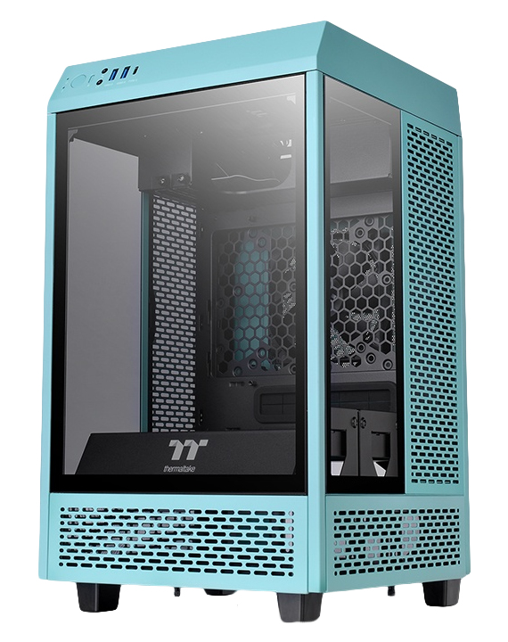 Gabinete  THERMALTAKE The Tower 100 Turquoise Mini Chassi - Mini Torre, Gabinete, Mini-ITX, Turquesa