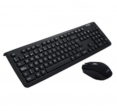 Kit Teclado y mouse ACTECK KT500 - Estándar, Negro, 10 m, 1000/1600 DPI