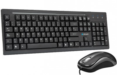 Kit de teclado y mouse EVOTEC - 105 teclas, Negro, 800 DPI