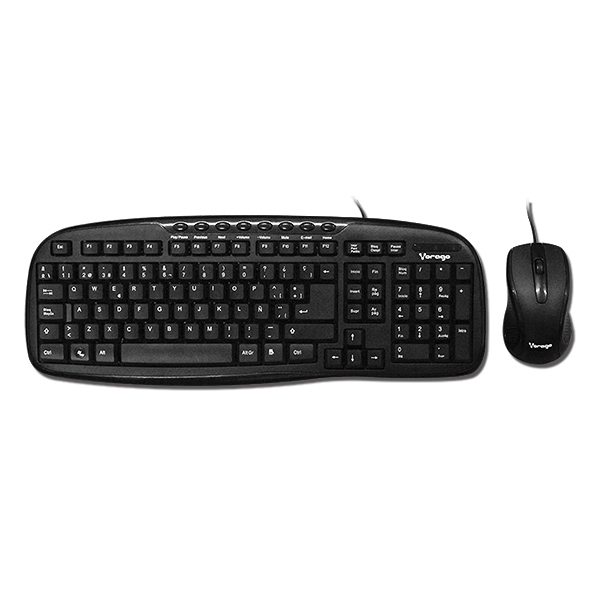 Kit de teclado y mouse VORAGO Km-102 - Estándar, 112 teclas, Negro, 800 DPI