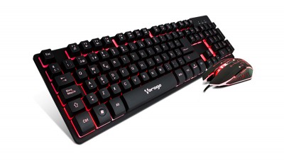 Kit de teclado y Mouse Gamer Iluminados VORAGO START THE GAME KM-500 USB Alámbricos -