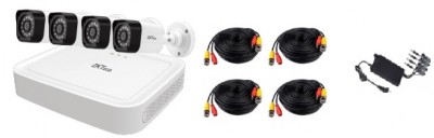 Kit DVR 4 Canales + 4 Cámaras  ZK TECO KIT-8304XEC-S/4-BS31A11M - 4, H.264, 720p (1MP)