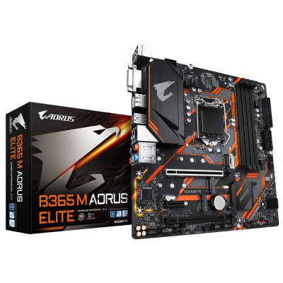 Motherboard GIGABYTE B365 M AORUS ELITE - DDR4-SDRAM, 64 GB, Intel, LGA 1151, Micro ATX