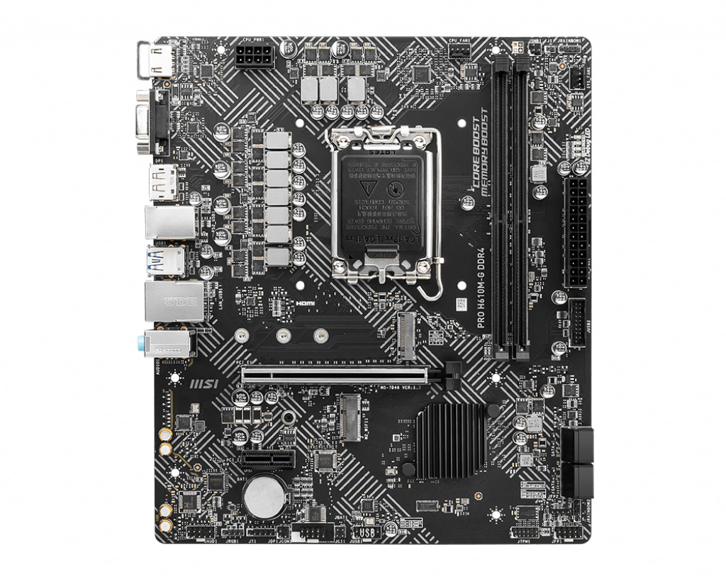 Motherboard MSI PRO H610M-G - 64 GB, Intel, LGA1700, Micro ATX