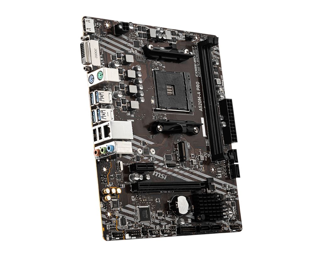 Motherboard MSI A520M-A PRO - Socket AM4, MicroATX, Soporta Procesadores Ryzen 5000 y 3000 y 4000G series