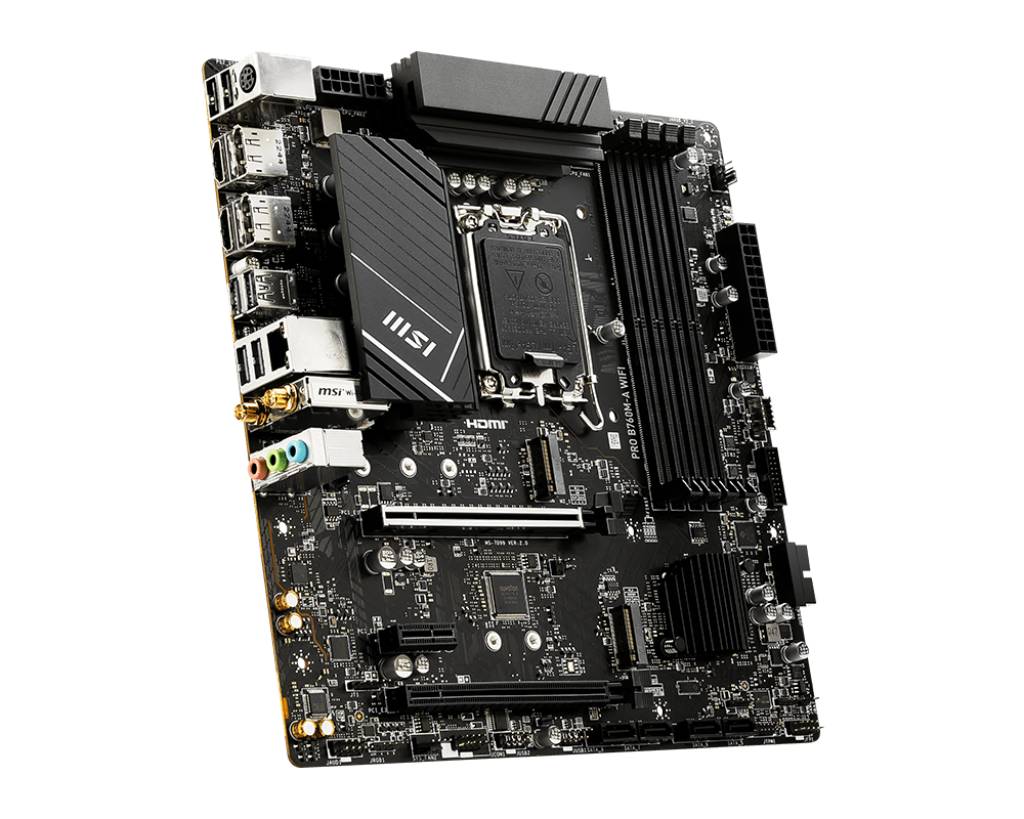 Motherboard MSI PRO B760M-A WIFI - Formato mATX, Socket LGA1700(12va, 13va y 14va Gen)