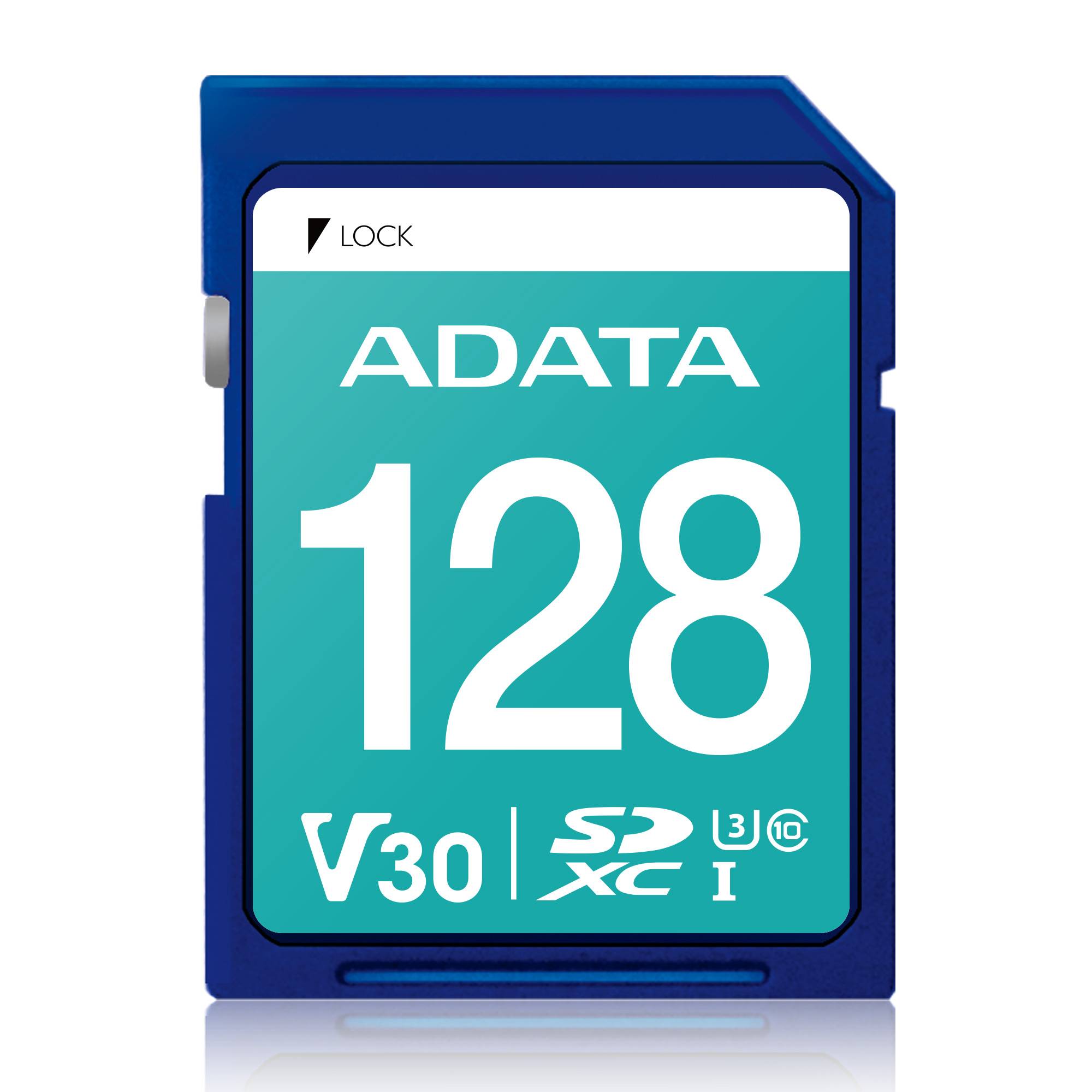 Secure Digital ADATA V30 SDXC UHS-I U3 ADATA ASDX128GUI3V30S-R - 128 GB, Clase 10