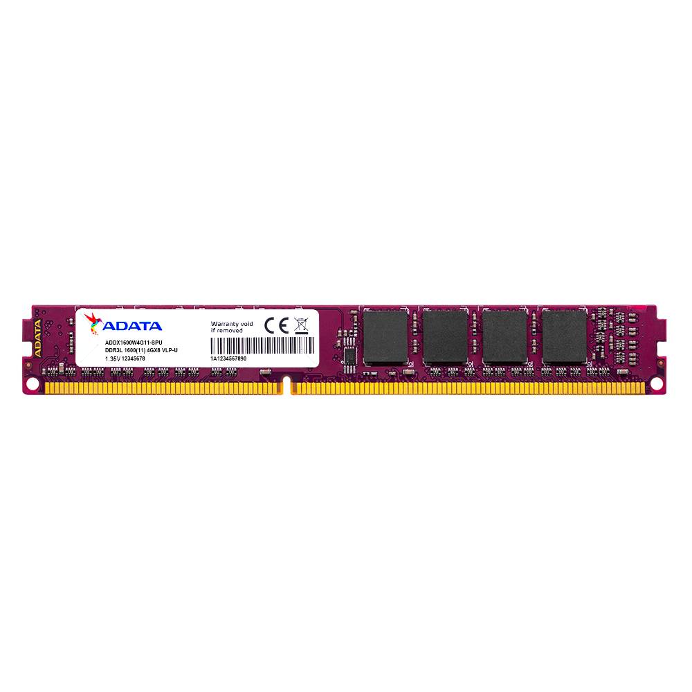 Memoria  ADATA ADDX1600W4G11-SPU - 4 GB, DDR3L, 1600 MHz, UDIMM