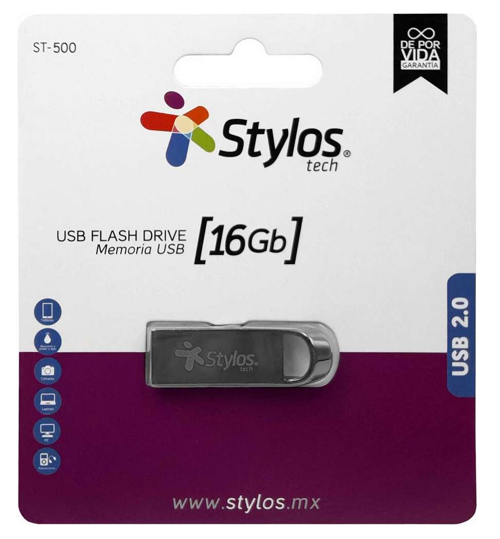 Memoria USB 2.0 16GB Stylos. STMUS516B -