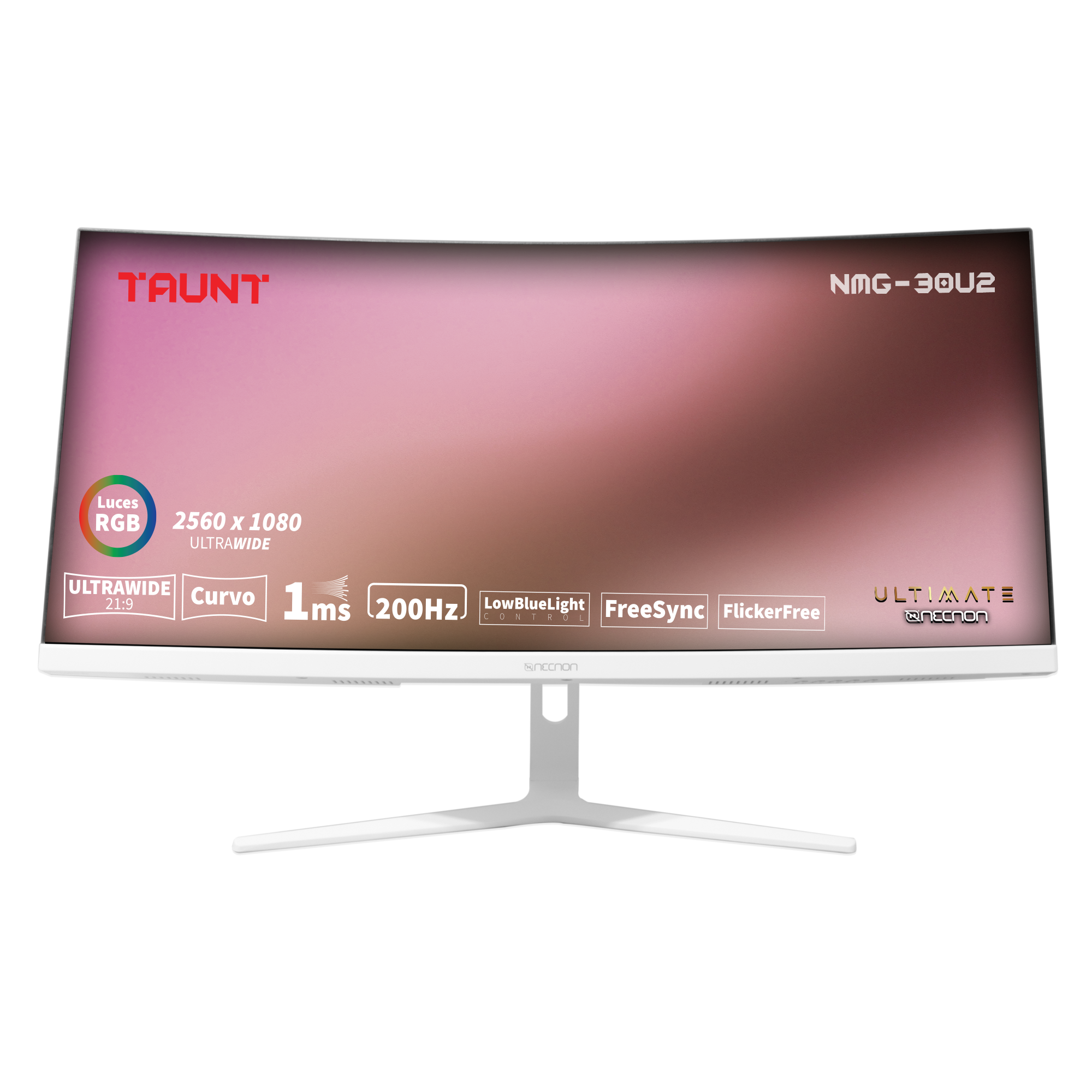 MONITOR GAMING LED CURVO ULTRAWIDE 29.5 NMG-30U2 VA 200HZ 1MS HDR LOW BLUELIGHT FLICKRFREE FREESYNC RGB 16:9 2K 2560*1080 HDMI DP BLANCO -