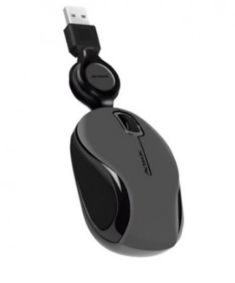 MINI MOUSE OPTICO ACTECK RETRACTIL USB MR-300 NEGRO/GRIS  AC-01008