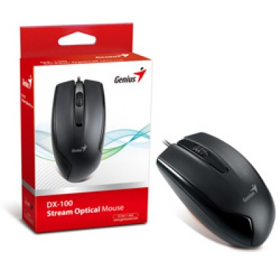 Mouse GENIUS GM-DX110B - Negro, 3 botones, USB, Óptico, 1200 DPI