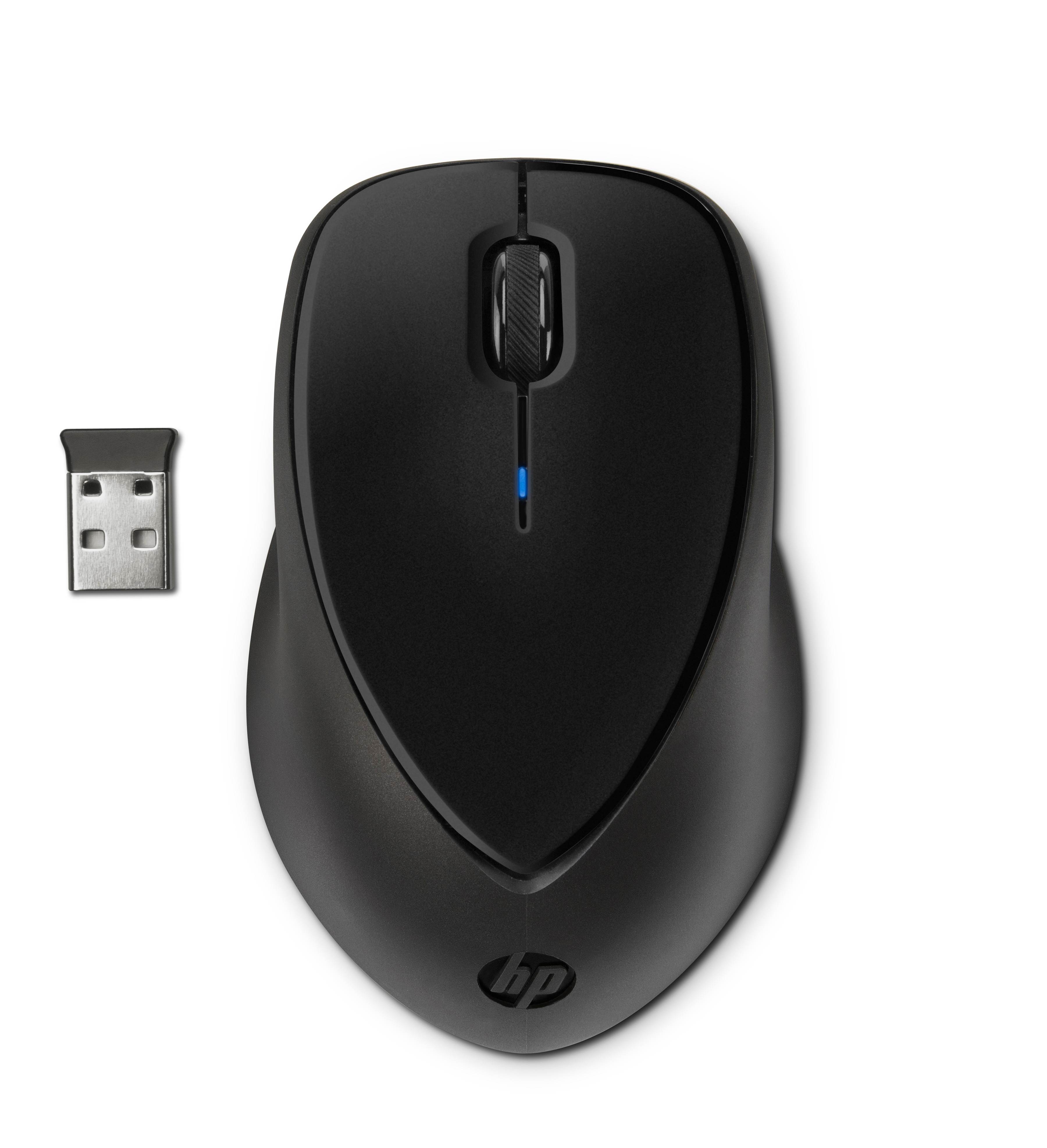 Mouse HP H2L63AA - Negro - 3 botones, Inalámbrico de sujeción cómoda, 2 baterias AA, Garantía 1 año