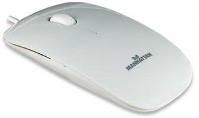 Mouse MANHATTAN - Color blanco, 3 botones, USB, Óptico, 1000 DPI