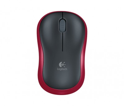 Mouse LOGITECH M185 - Rojo, 3 botones, RF inalámbrico, Óptico, 1000 DPI