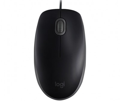 Mouse Alámbrico  LOGITECH M110 BLACK - Negro, 3 botones, Alámbrico, 1000 DPI