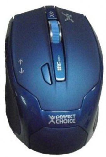 Mouse PERFECT CHOICE Perfect Track Tech - Azul, 6 botones, RF inalámbrico, Óptico, 1480 DPI