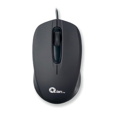 Mouse Qian QAMA18001 - Negro, 3 botones, USB, Óptico, 1200 DPI