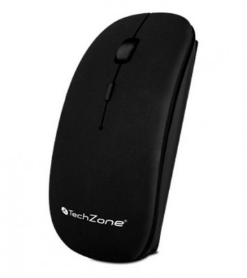 Mouse Recargable Inalámbrico TechZone TZ18MOU01INA Negro - Nano USB, 800 - 1600 DPI