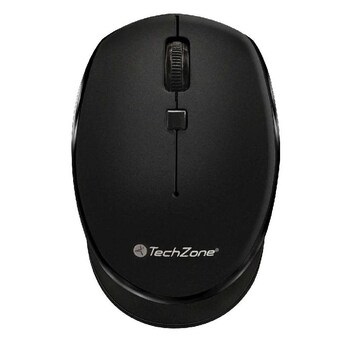 Mouse inalámbrico Start Black TechZone - hasta 1600 DPI s, 3 botones, textura en rubber, 1 año de garantía.