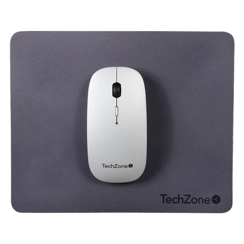 Mouse Slide Silver inalámbrico de batería recargable TechZone - 1600 DPI s, 4 botones, texturizado en rubber, mousepad de regalo, 1 año de garantía.