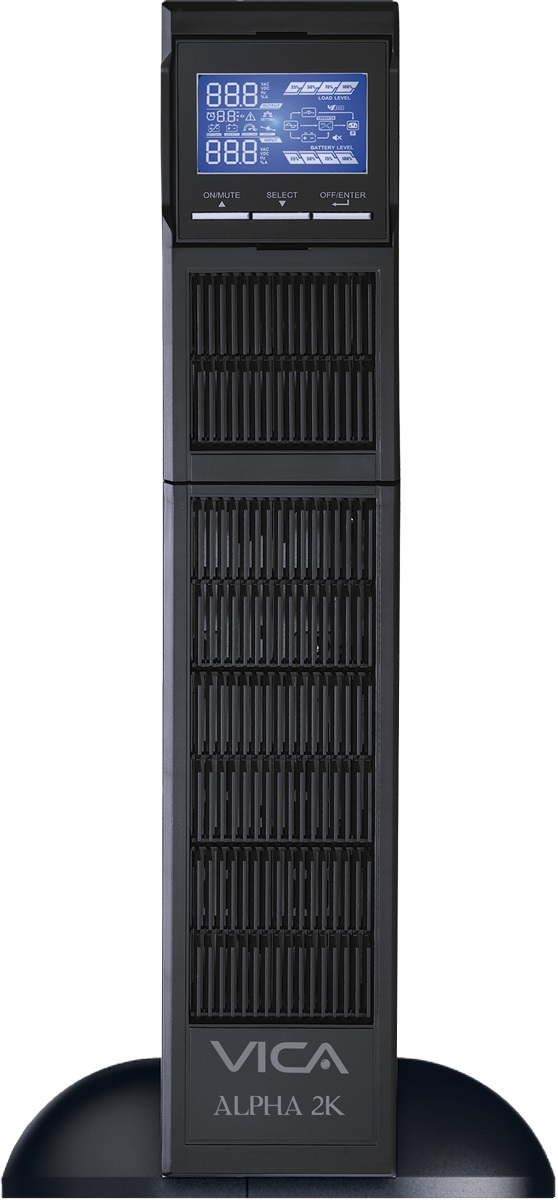 UPS Online con Doble Conversión Torre/Rack VICA ALPHA 2K - 2000 VA, 2000 W, Negro