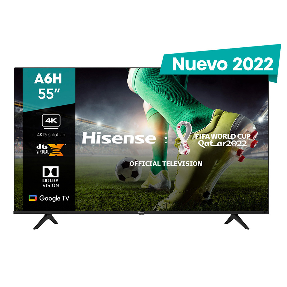 Televisor Hisense 55A6H - 55 pulgadas, LED 4K UHD, 3840 x 2160 Pixeles, SMART GOOGLE