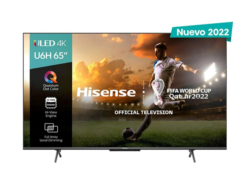 Televisor Hisense 65U6H - 65 pulgadas, ULED 4K UHD, 3840 x 2160 Pixeles, QUANTUM SMART GOOGLE