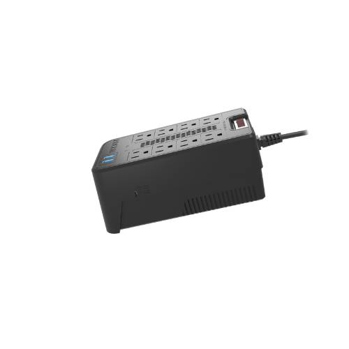 Regulador Automatico de Voltaje Forza (FVR-1221USB) - Color Negro, Cacidad de 1200VA y 600W