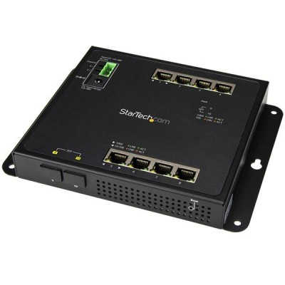 Switch StarTech.com IES101G2SFPW - Negro, RJ45, 8