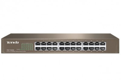 Switch TENDA TEF1024D 24-Port 10/100 - Plata, 24 puertos