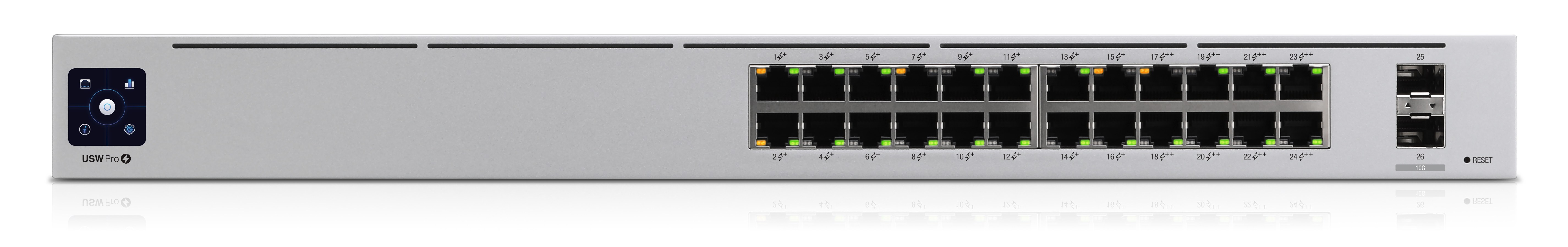 Switch  UBIQUITI USW-PRO-24-POE - Plata, 400 W, 24 + 2 SFP