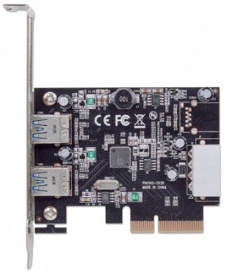 Tarjeta PCI Express MANHATTAN 151795 - USB, Negro