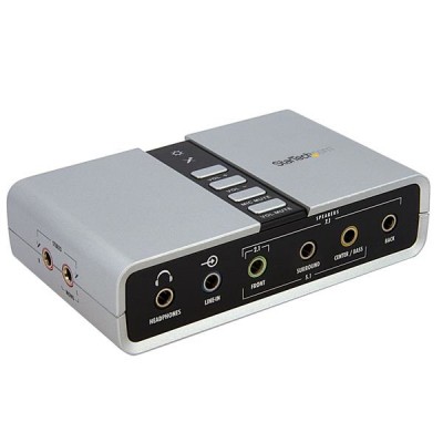 Tarjeta de sonido StarTech.com ICUSBAUDIO7D - 16 bit, 7.1, USB, C-Media CM6206