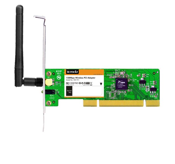 Tarjeta PCI inalámbrica TENDA - USB, 150 Mbit/s, Negro