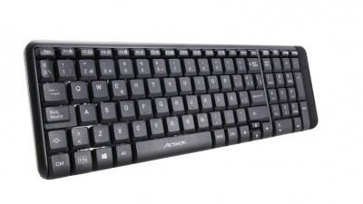 Teclado ACTECK AC-916615 - RF inalámbrico, QWERTY, Negro, Universal, Inalámbrico