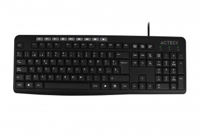 Teclado ACTECK Multimedia T300 - USB, Estándar, Negro, Alámbrico