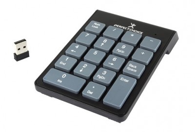 Teclado PERFECT CHOICE PC-201014 - USB, Numérico, Negro, Inalámbrico