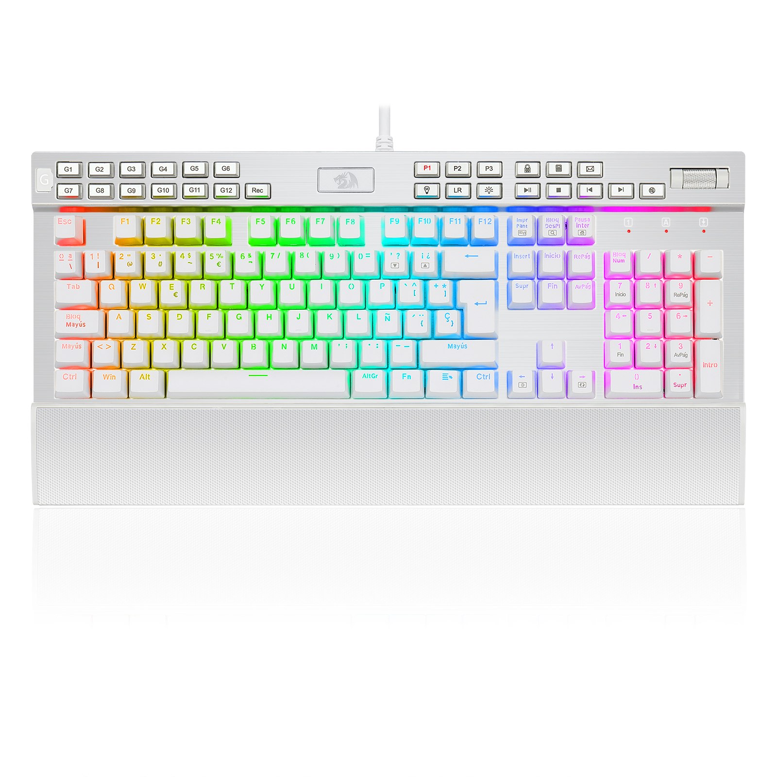 Teclado Mecánico Redragon Yama White - Español, Blanco, RGB