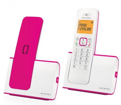 Teléfono digital ALCATEL G280 - Escritorio, Color blanco, Rosa, Si, Si, LCD