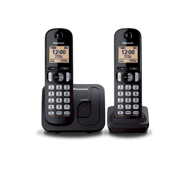 Teléfono Unilínea PANASONIC KX-TGC212MEB - Negro, LCD
