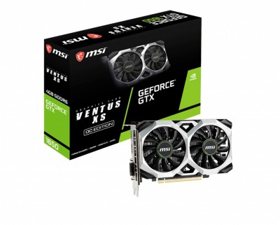 Tarjeta de Video MSI Geforce GTX 1650 D6 Ventus XS OC amilia de procesadores de gráficos: NVIDIA - Tipo de memoria de adaptador gráfico: GDDR6 de 4 GB