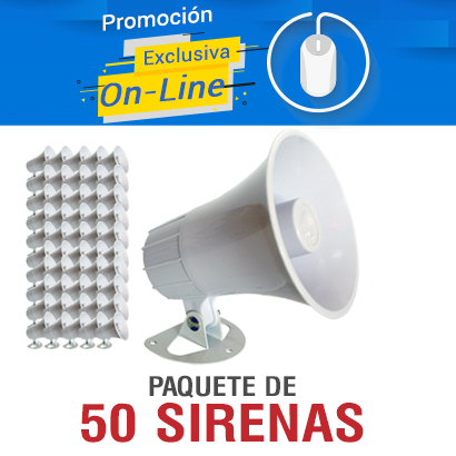 50 PIEZAS SIRENA PARA EXTERIOR 15WATTS PAAMON PAM-SRE15W