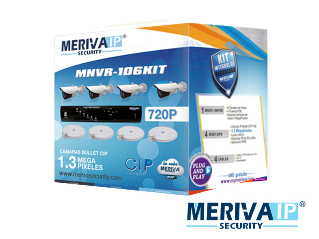 KIT MNVR106KIT 1NVR106POE 8CH + 4MOB130PE + 4CBLS15MT
