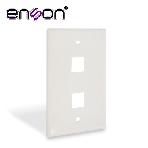 PLACA DE PARED UNIVERSAL 2 PUERTOS ENSON ENS-FP62 SIN JACK