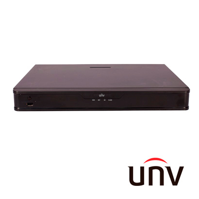 NVR 8MP 16CH/16POE UNV NVR302-16S-P16 CAPACIDAD 2 DISCOS DUROS 16TB / 4 ALARMAS / SALIDA HDMI 4K / SALIDA AUDIO / 1RJ-45 GIGABIT / POE 300MTS