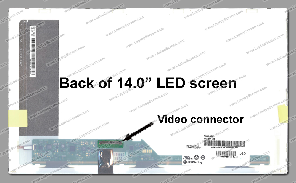 14.0-inch WideScreen (12"x7.4")  WXGA (1366x768) HD Glossy LED LTN140AT26-W01