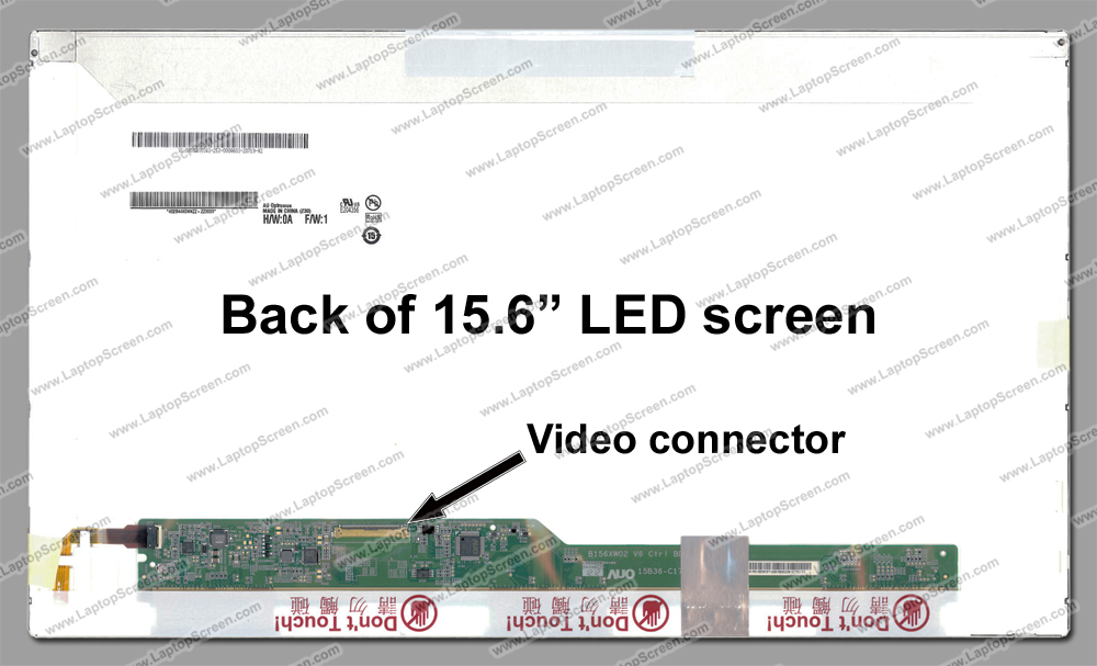 15.6-inch WideScreen (13.6"x7.6") WXGA (1366x768) HD Glossy LED BT156GW01 V.2