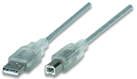 MANHATTAN CABLE USB V2.0 A-B 3.0M  PLATA